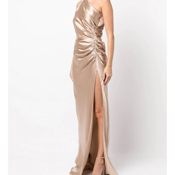 Michelle Mason Assymetrical Gathered Silk Gown - Size 0. NWT - Picture 5 of 11